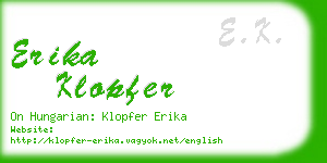 erika klopfer business card